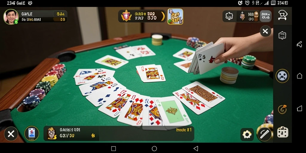 Tangkapan layar game Gaple 234E yang penuh aksi.
