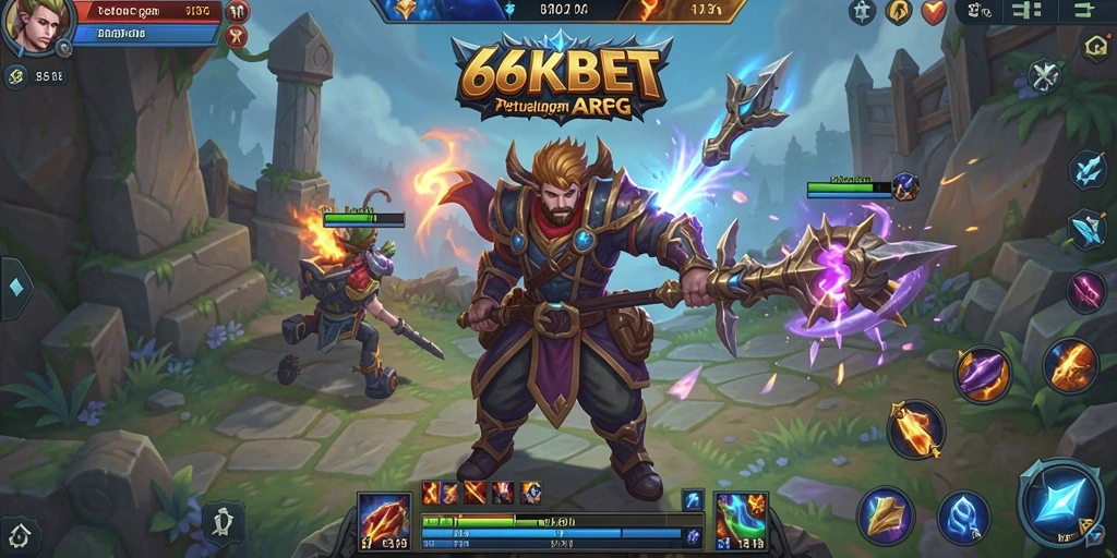 Screenshot gameplay 66KBET yang menampilkan pertempuran seru.