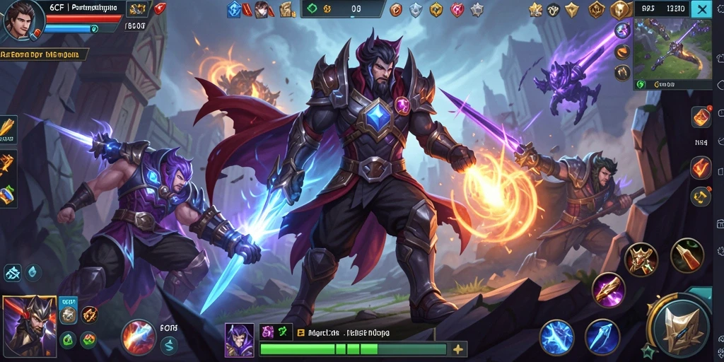 Screenshot utama 6CF menampilkan aksi seru dalam pertempuran MOBA.