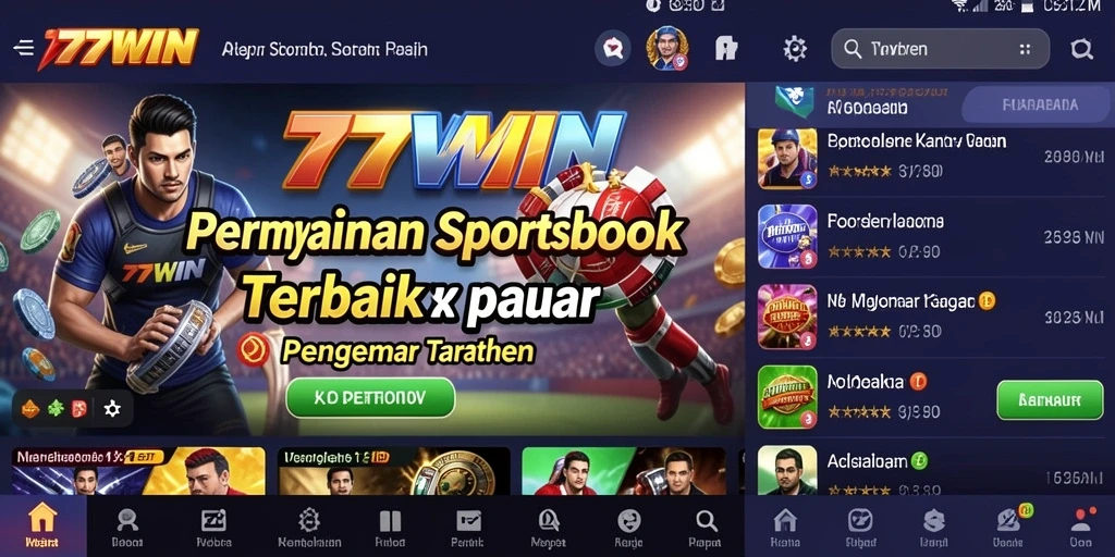 Tampilan antarmuka 77WIN yang menarik saat bermain Sportsbook.