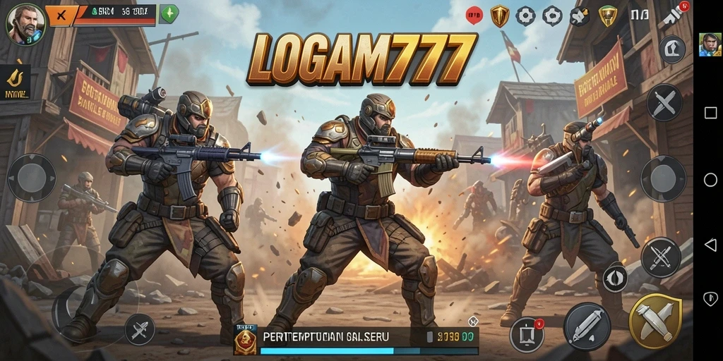 Gameplay seru LOGAM777 dalam aksi Battle Royale.