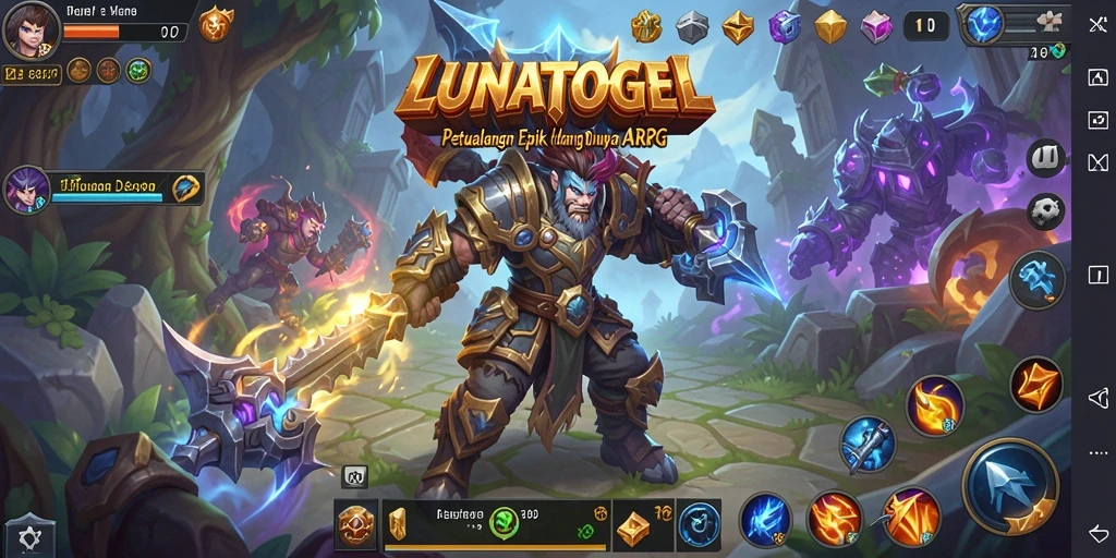 Screenshot menampilkan aksi seru dalam pertarungan LUNATOGEL.