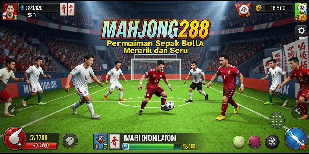 Screenshot MAHJONG288 menampilkan pertandingan sepak bola yang intens dan seru.