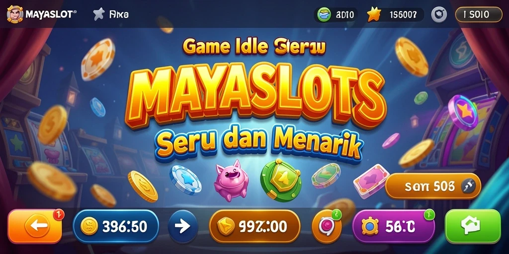 Screenshot gameplay MAYASLOTS menampilkan mesin slot yang berwarna-warni dan menarik.
